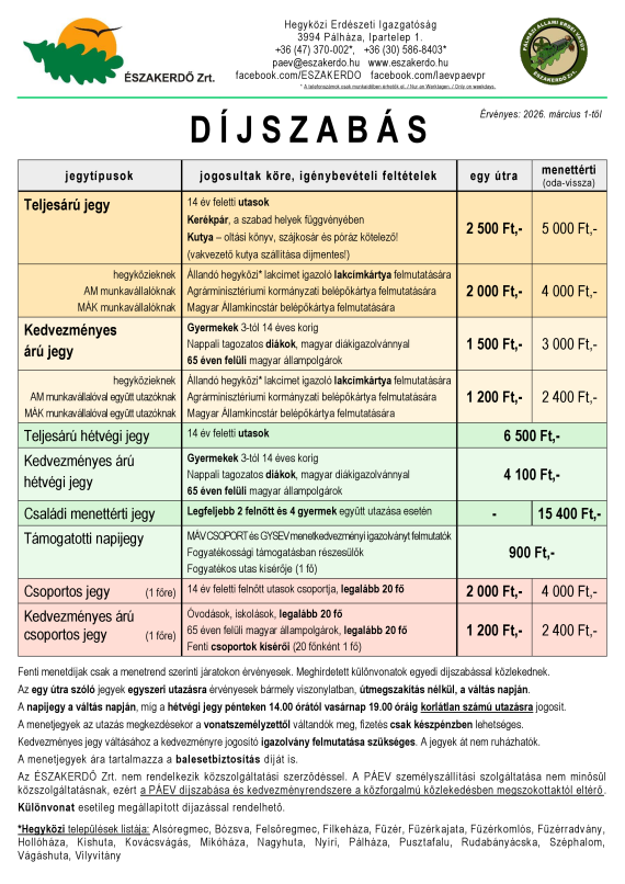 P�EV menetd�j t�bl�zat 2026.